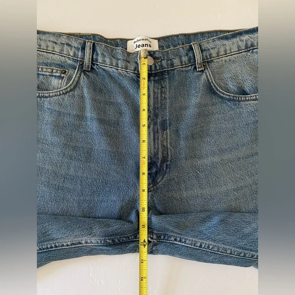 Reformation Women’s Merida Jeans Straight Leg Blue Size 31 High Waist Cotton